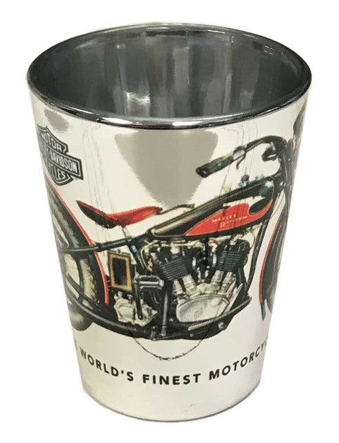 Vintage Motorcycle Shot Glass - Silver, 2 oz.