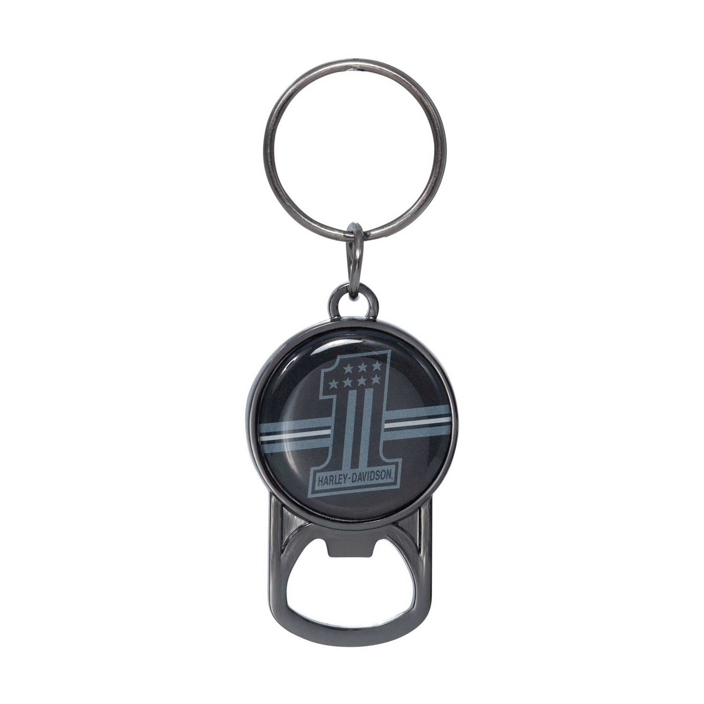 #1 Americana Logo Bottle Opener Keyring - Gunmetal Finish