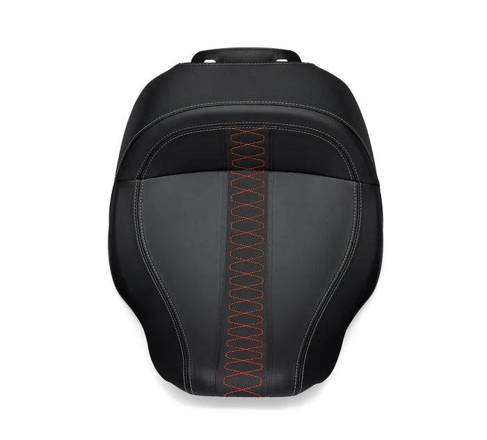 Low-Profile Solo Touring Seat – Orange Stitch