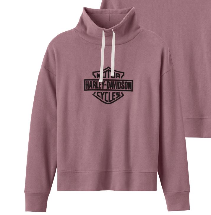Women's H-D Bar and Shield Funnel Neck Sweatshirt
