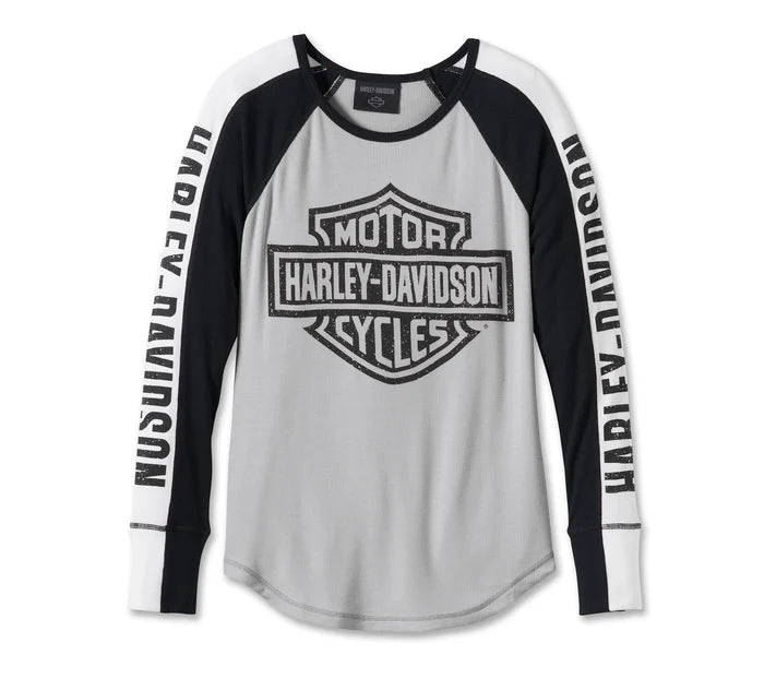 Women's Bar & Shield Raglan Long Sleeve Tee - Colorblocked