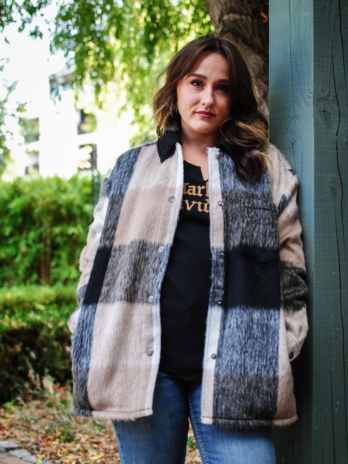 Women's H-D Plaid Shirt Jacket