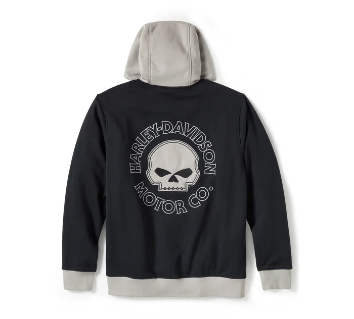 Willie G Skull Colorblock Zip Front Hoodie
