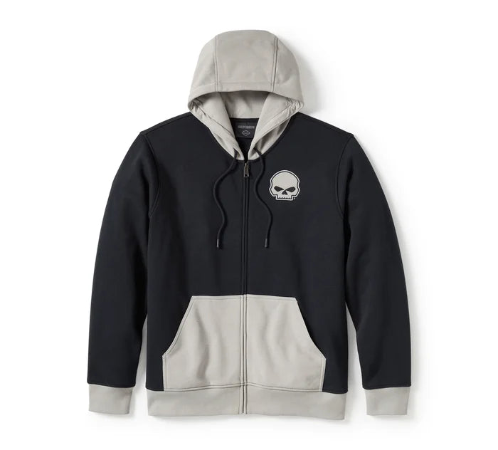 Willie G Skull Colorblock Zip Front Hoodie