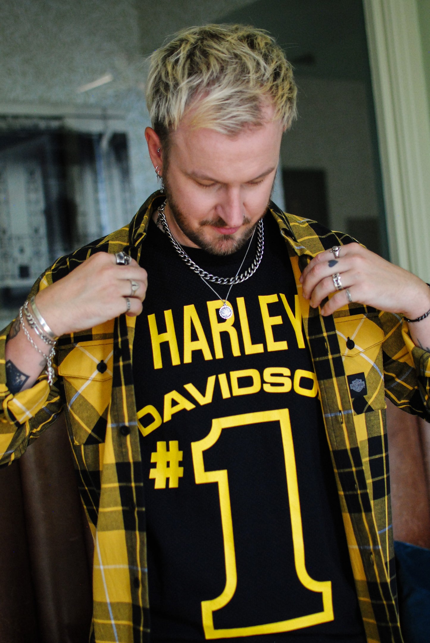 Men's #1 Racing Mesh Ringer Tee - Harley Black