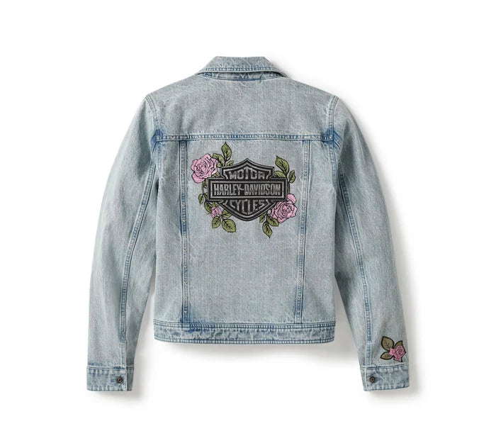 Women's Rose & Thorn Bling Denim Jacket
