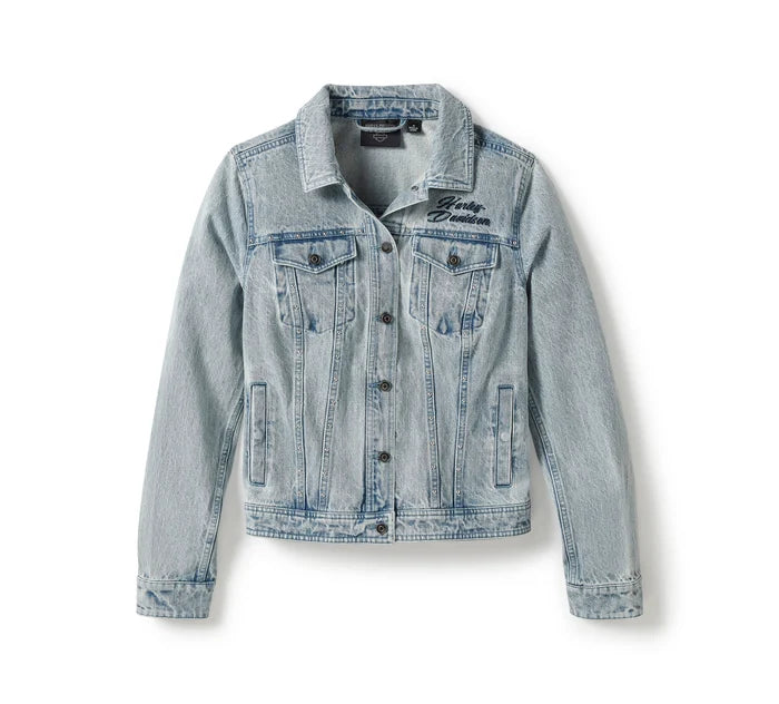 Women's Rose & Thorn Bling Denim Jacket