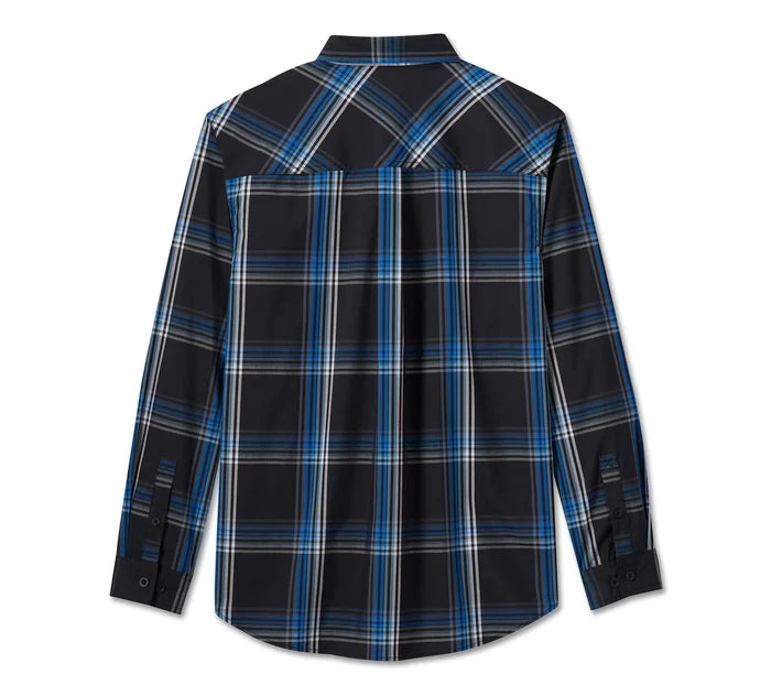 Men's The Bagger Long Sleeve Shirt - Black Plaid