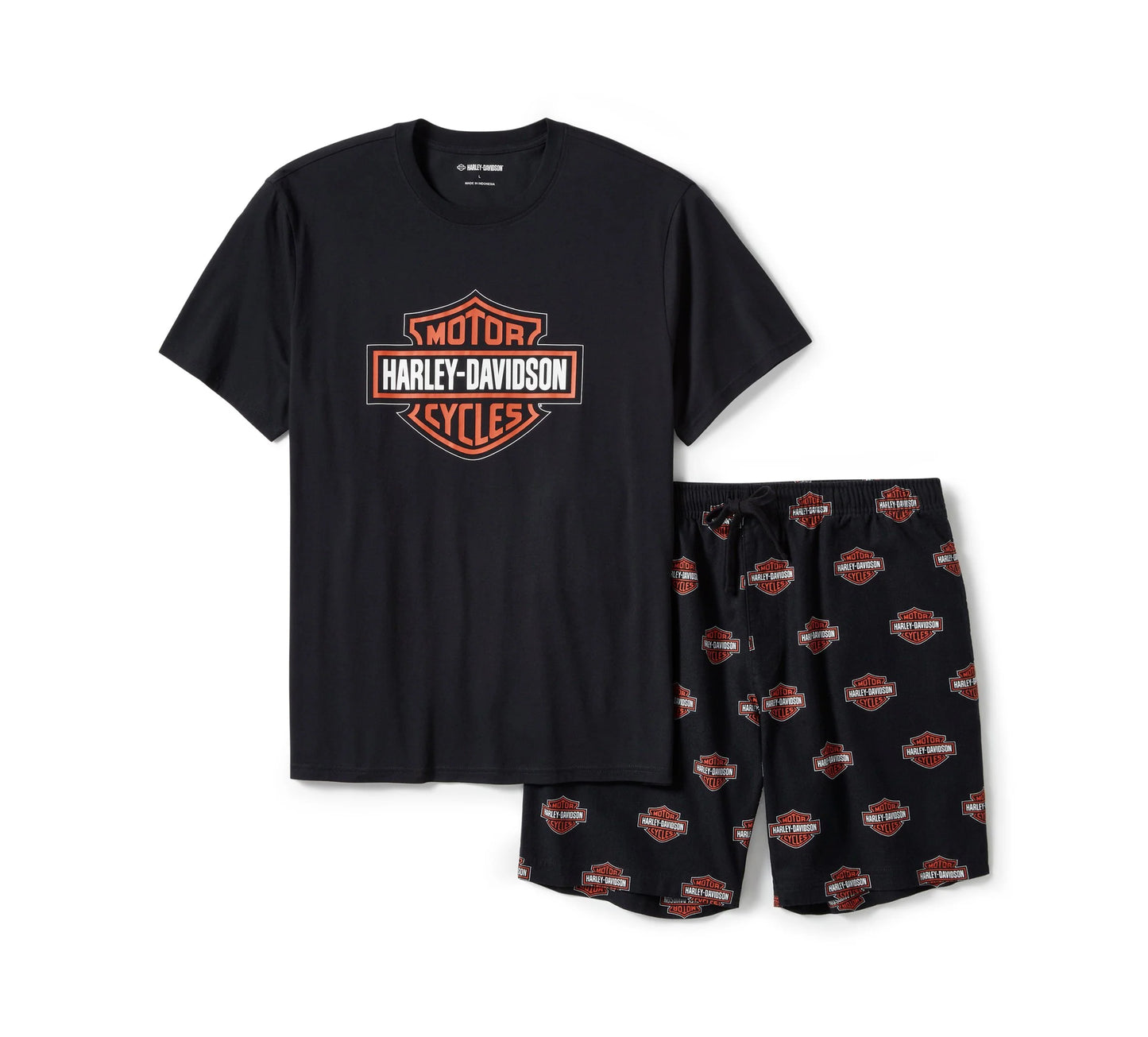 Men's Bar & Shield Short Sleeve Pyjama Shorts Set