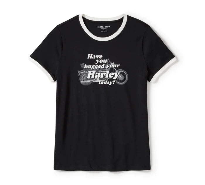 Women's Hug A Harley Ringer Tee