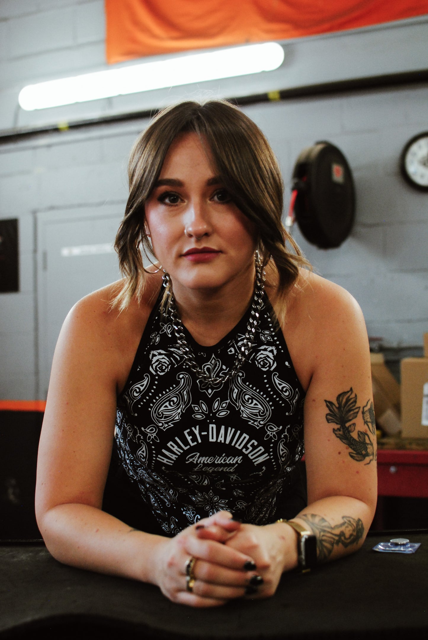 Women's Paisley Black Bandana Top