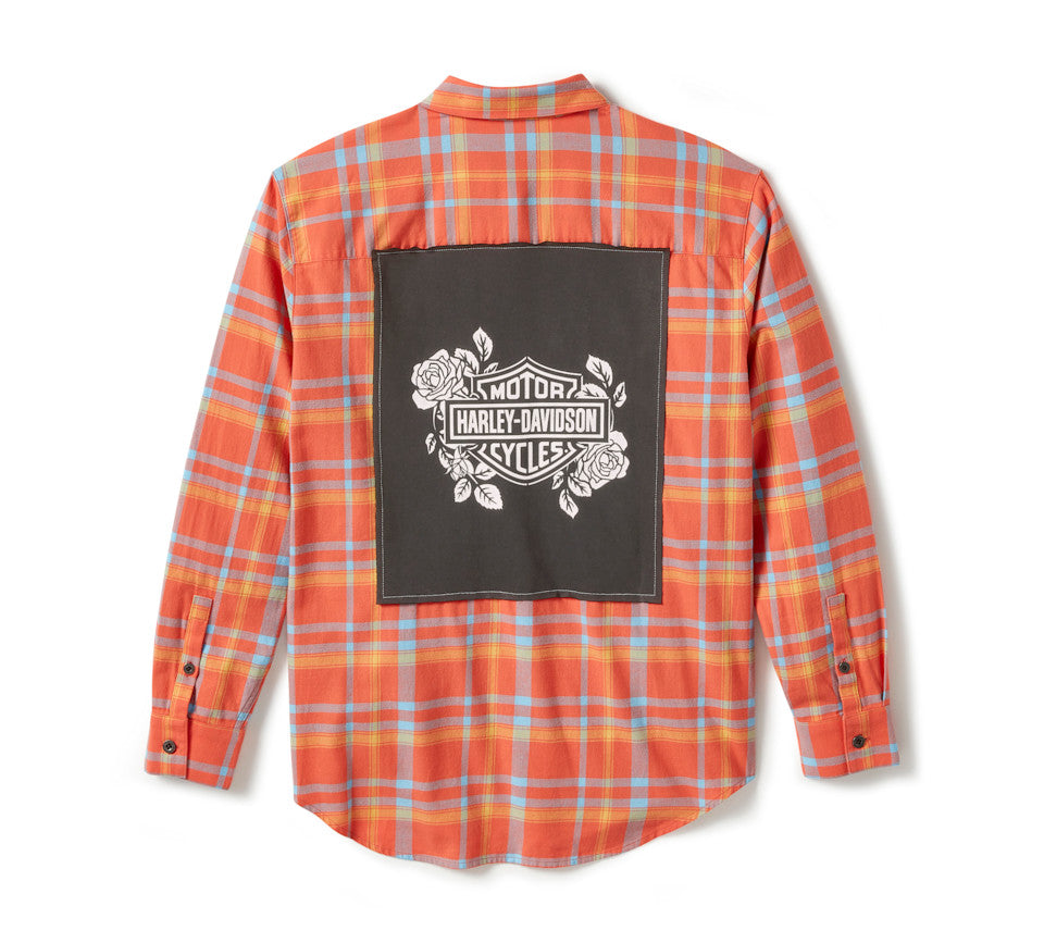 Women's Patch Woven Long Sleeve Shirt