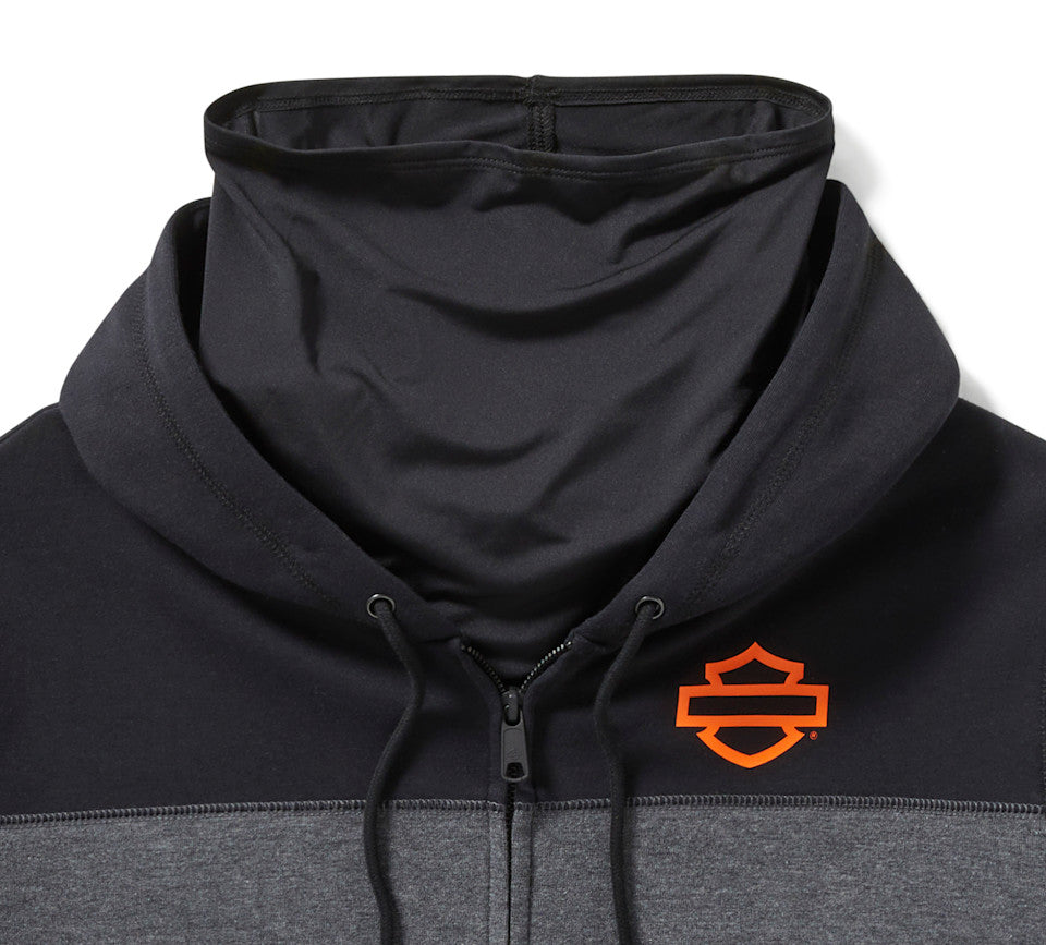 TECH Gaiter Full Zip - Colorblock - Charcoal Grey Heather & Harley Black