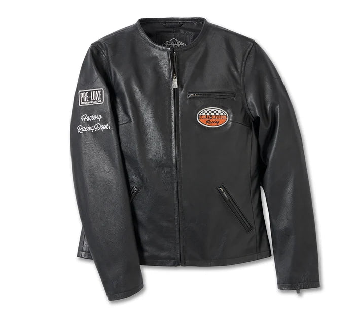 Women's 120th Anniversary Cafe Racer Leather Jacket - Black