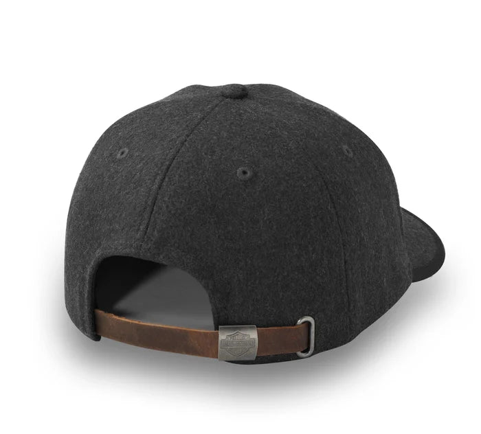 Bar & Shield Wool Strapback Cap