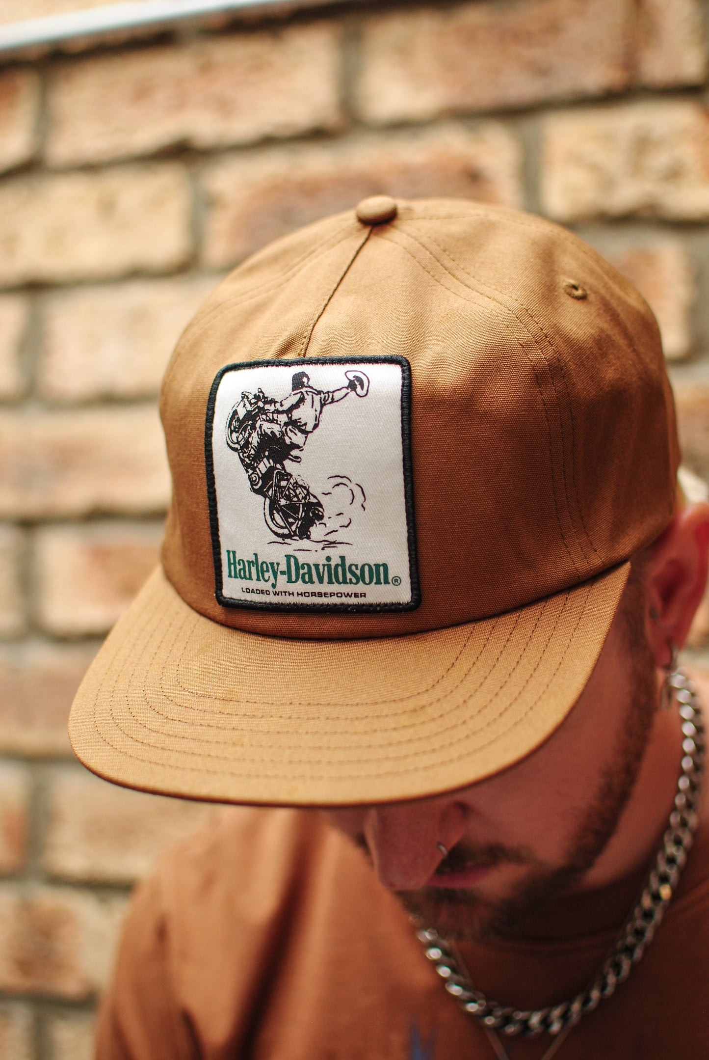 Cowboy 5-Panel Strapback Cap - Toffee
