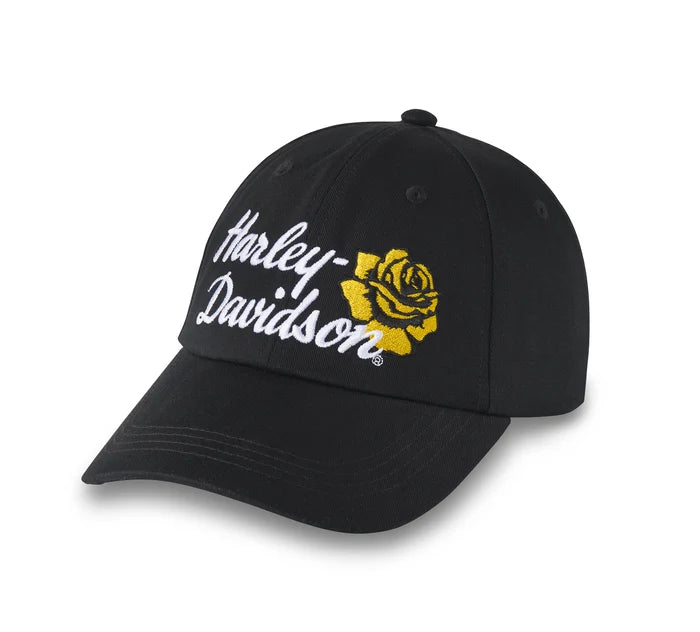 Women's Rose Racer Adjustable Baseball Cap - Harley Black