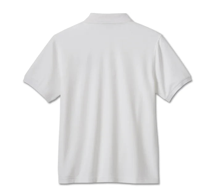 Men's Bar & Shield Polo Shirt - Bright White