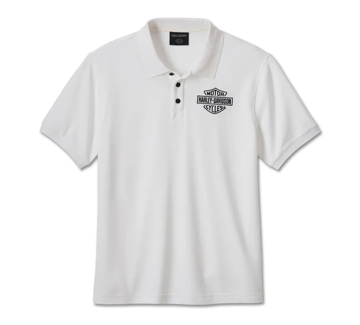 Men's Bar & Shield Polo Shirt - Bright White