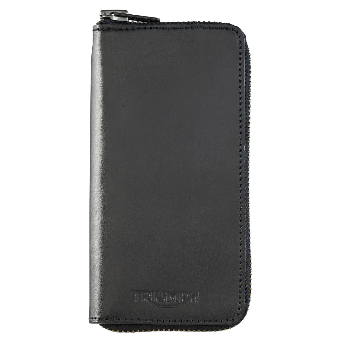 Black Leather Long Zip Wallet