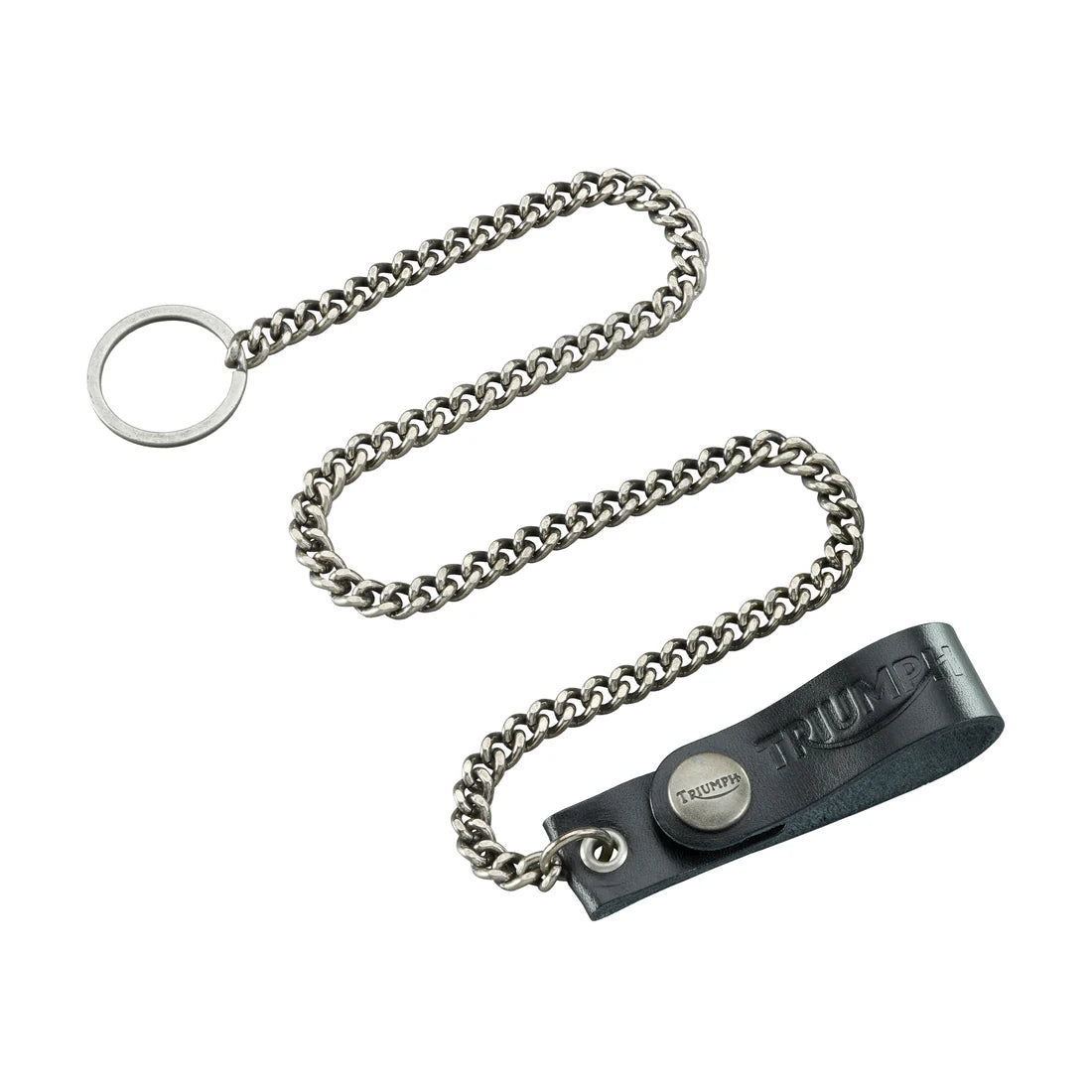Black Leather Chain Lanyard