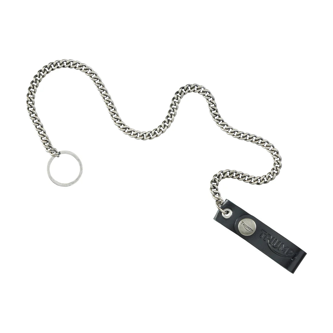 Black Leather Chain Lanyard