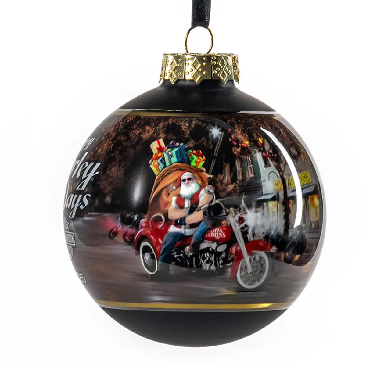 2025 Biker Santa Ball Ornament