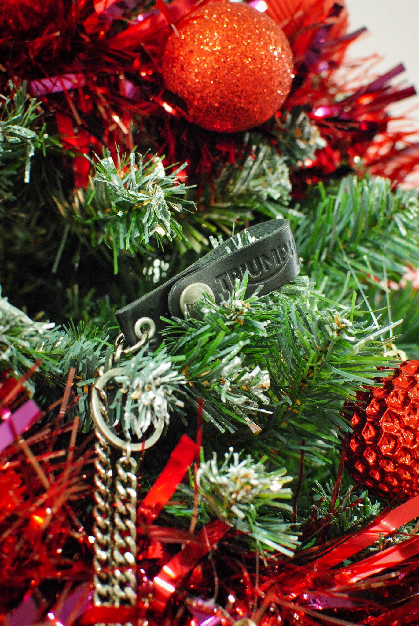 Black Leather Chain Lanyard