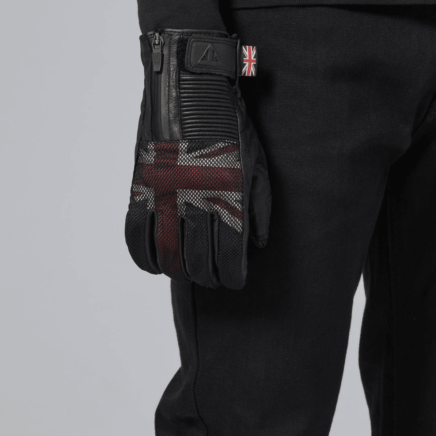 Mesh Flag Leather Gloves