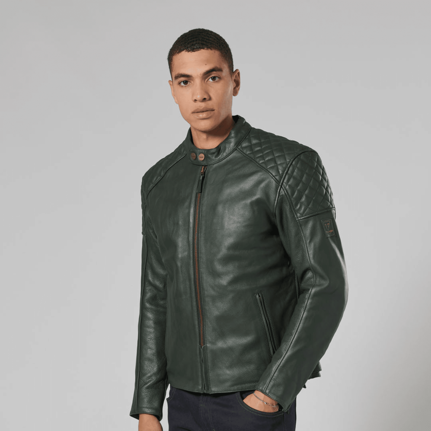 Braddan Green Leather Jacket