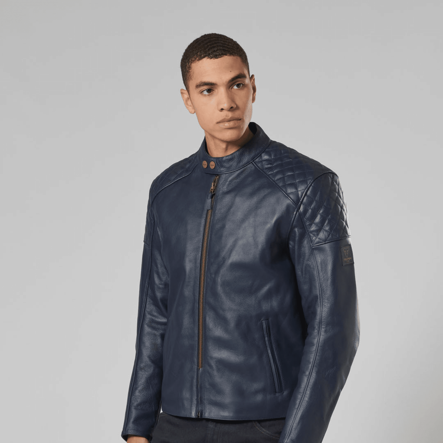 2023 Braddan Blue Leather Jacket