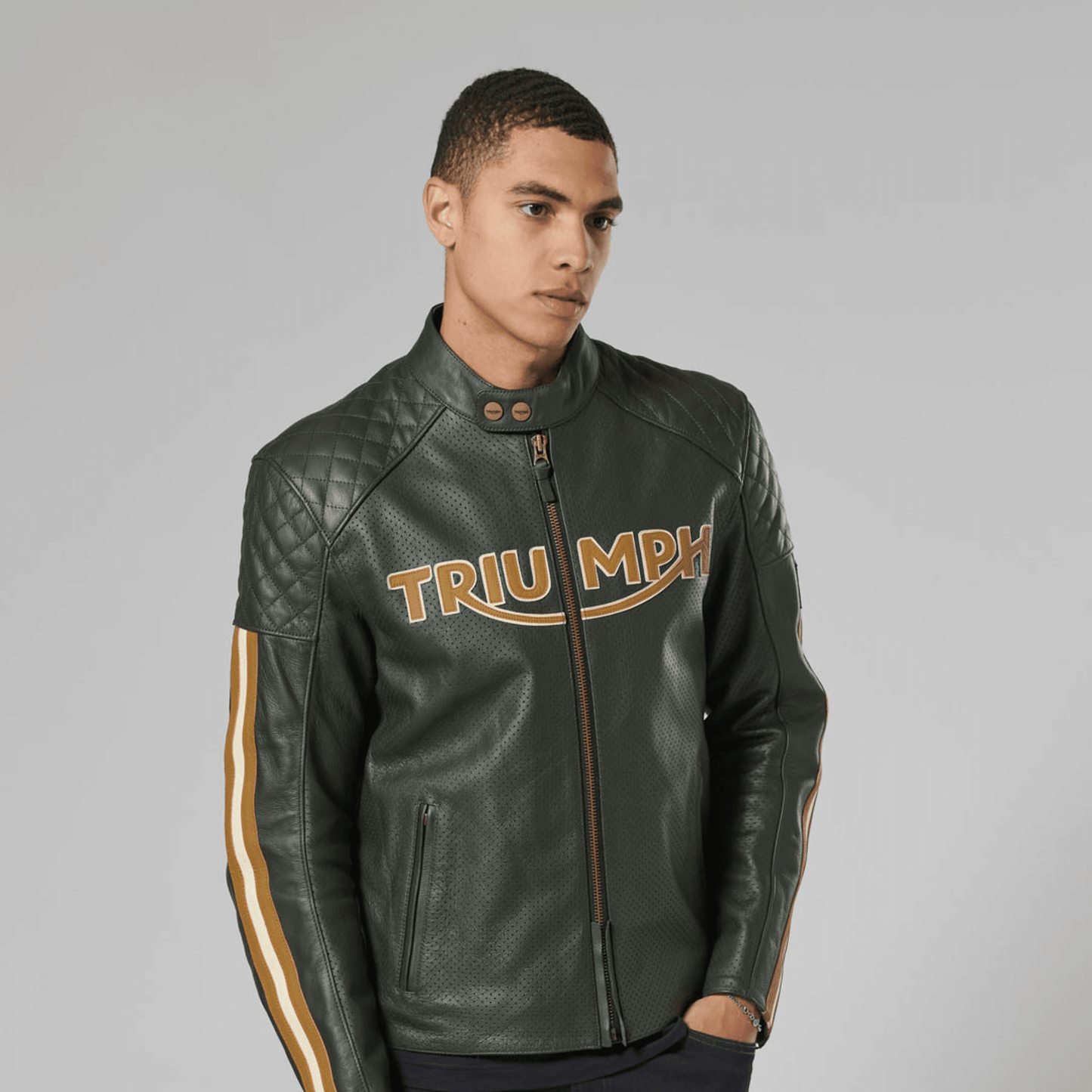Braddan Green Air Race Leather Jacket