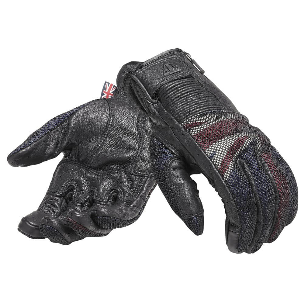 Mesh Flag Leather Gloves