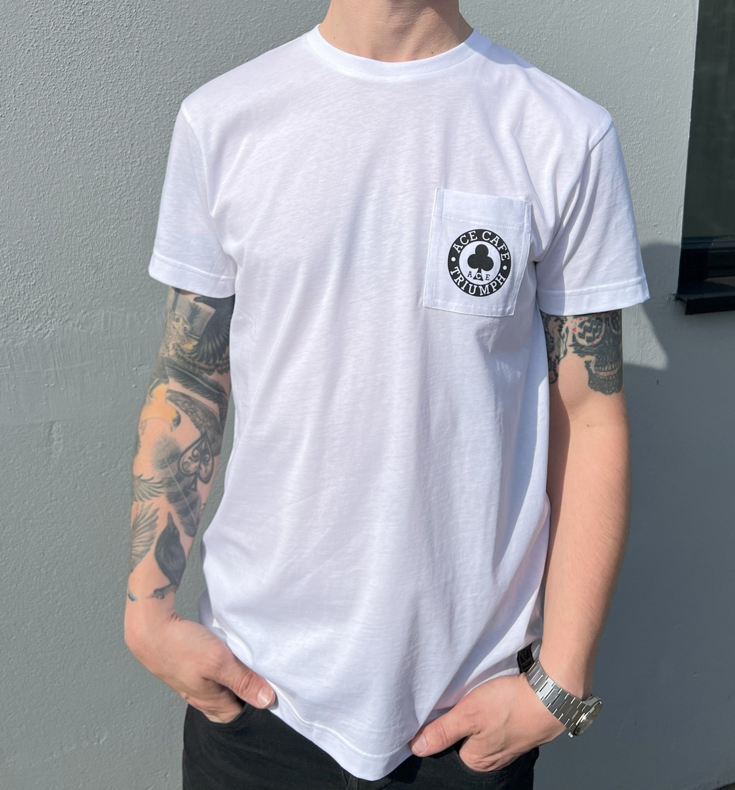 Ace Café Pocket T-Shirt White