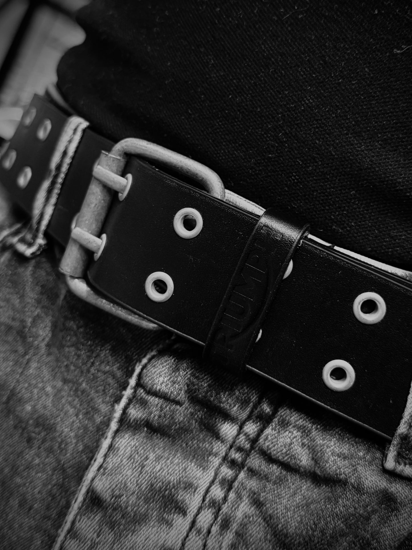 Rivet Black Leather Belt
