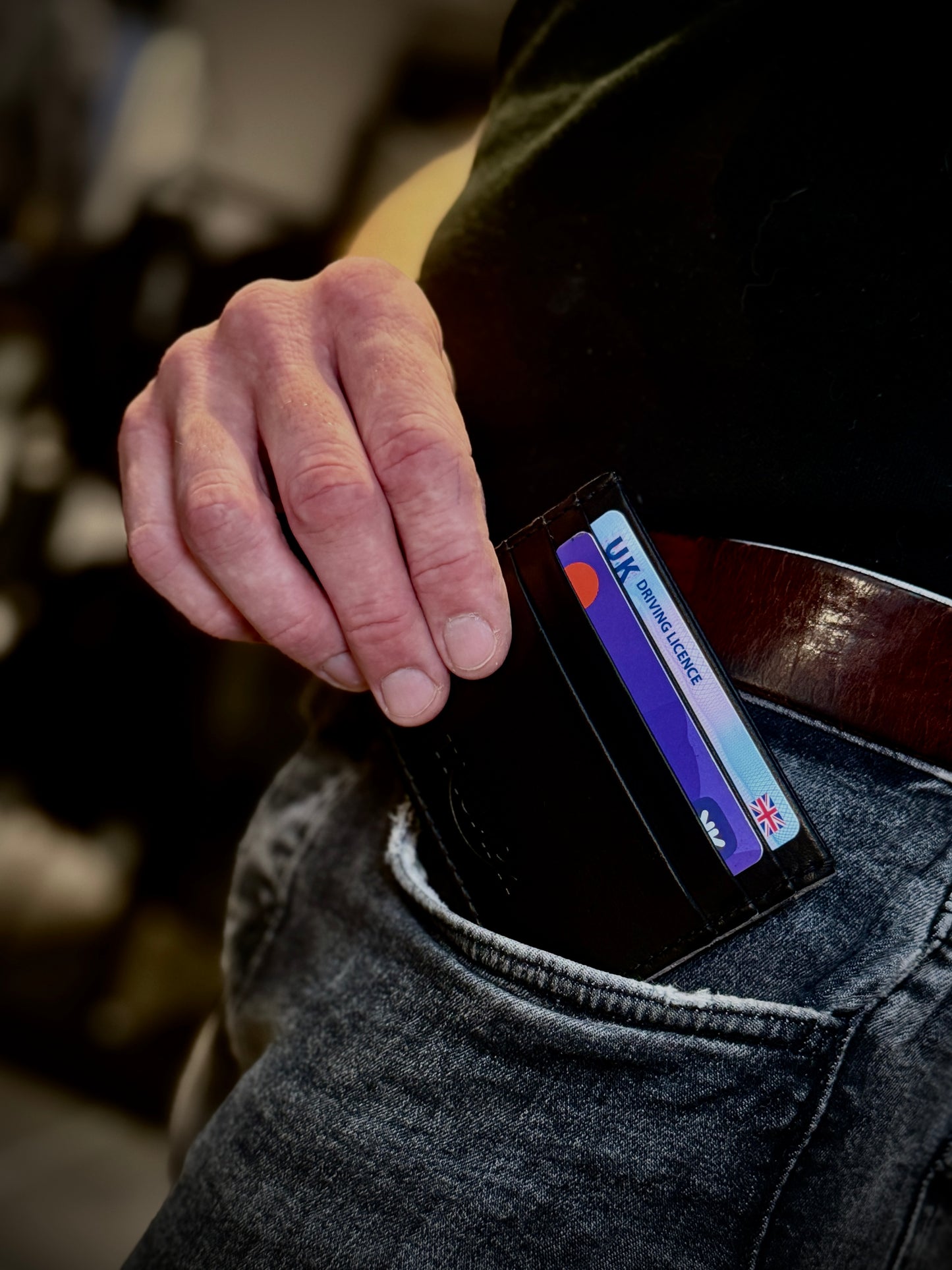 Black Leather Card Holder