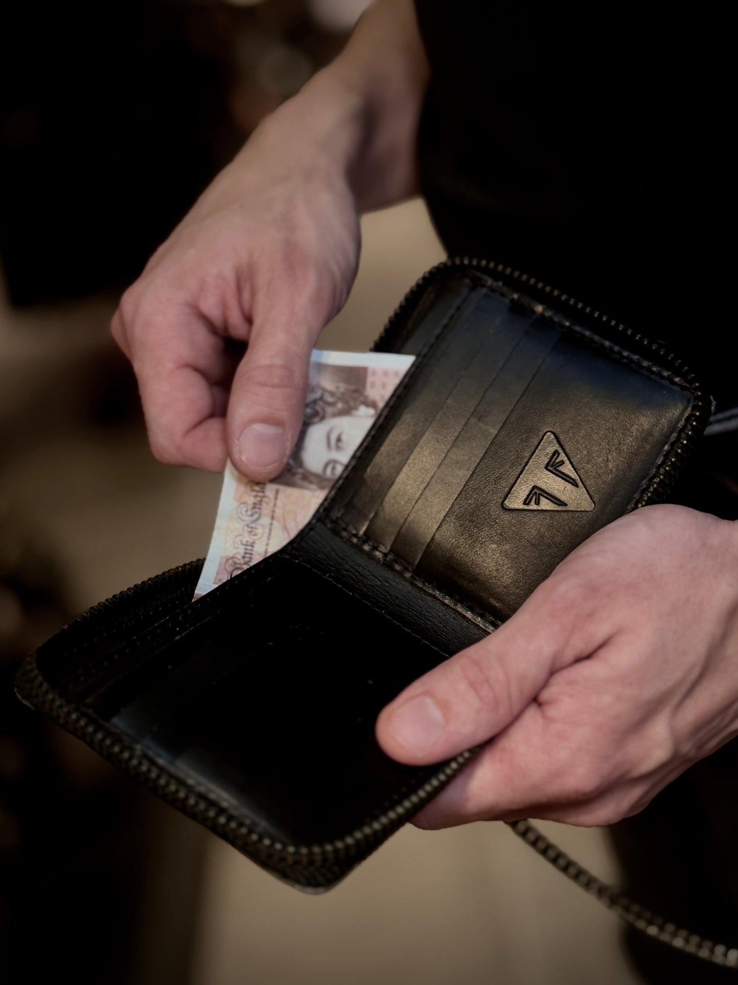 Black Square Zip Wallet