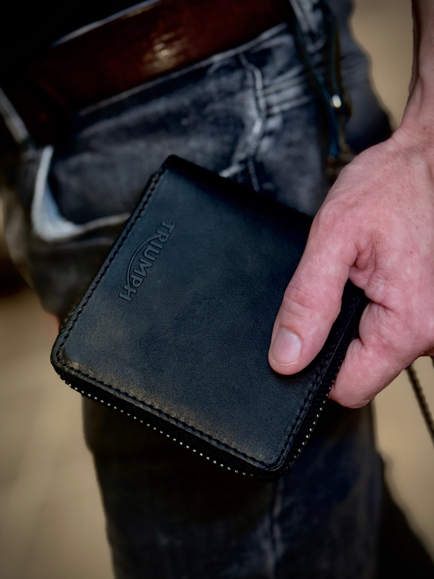 Black Square Zip Wallet