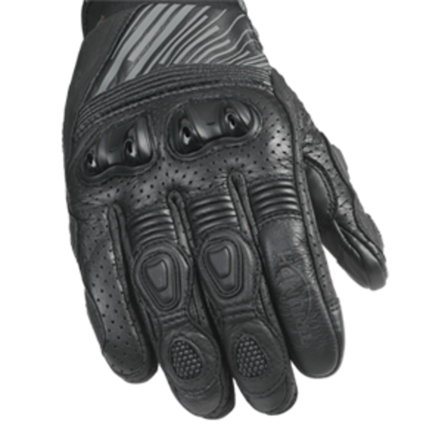 Bullet Black Leather Gloves