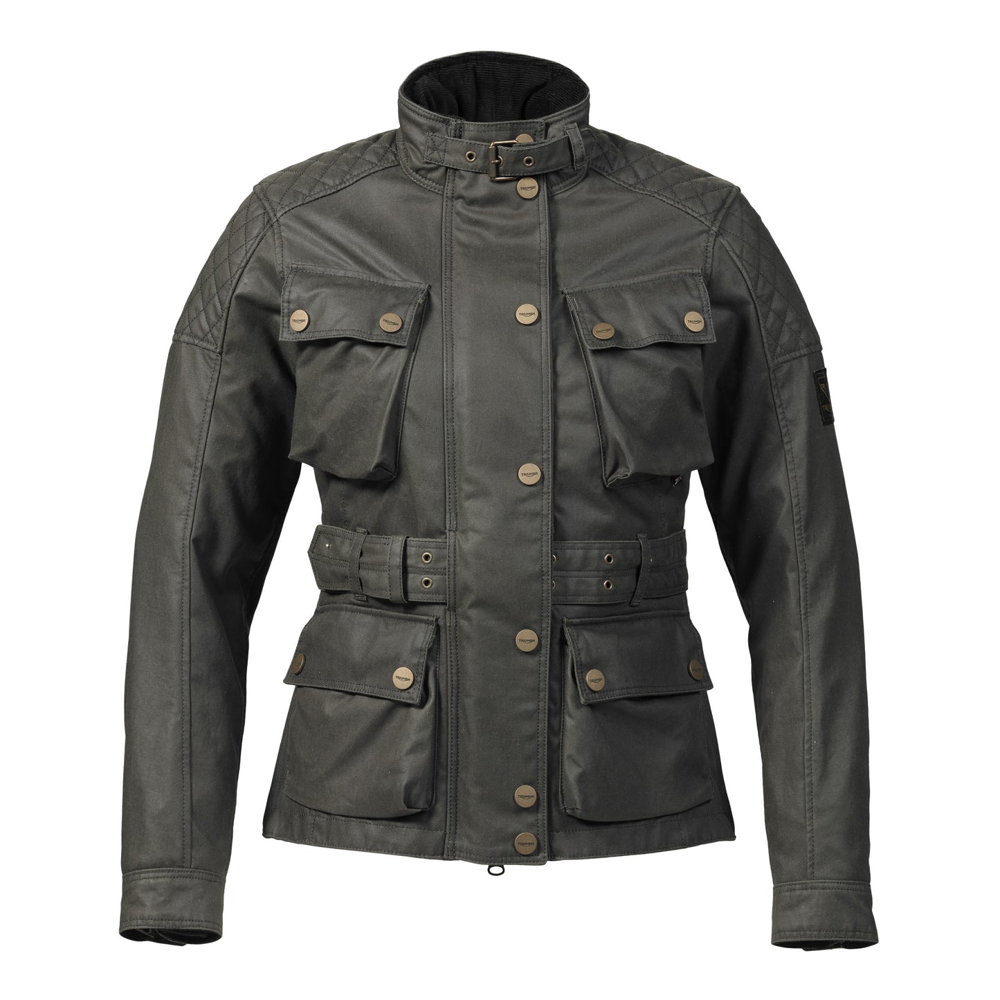Ladies Khaki Beck Wax Textile Jacket