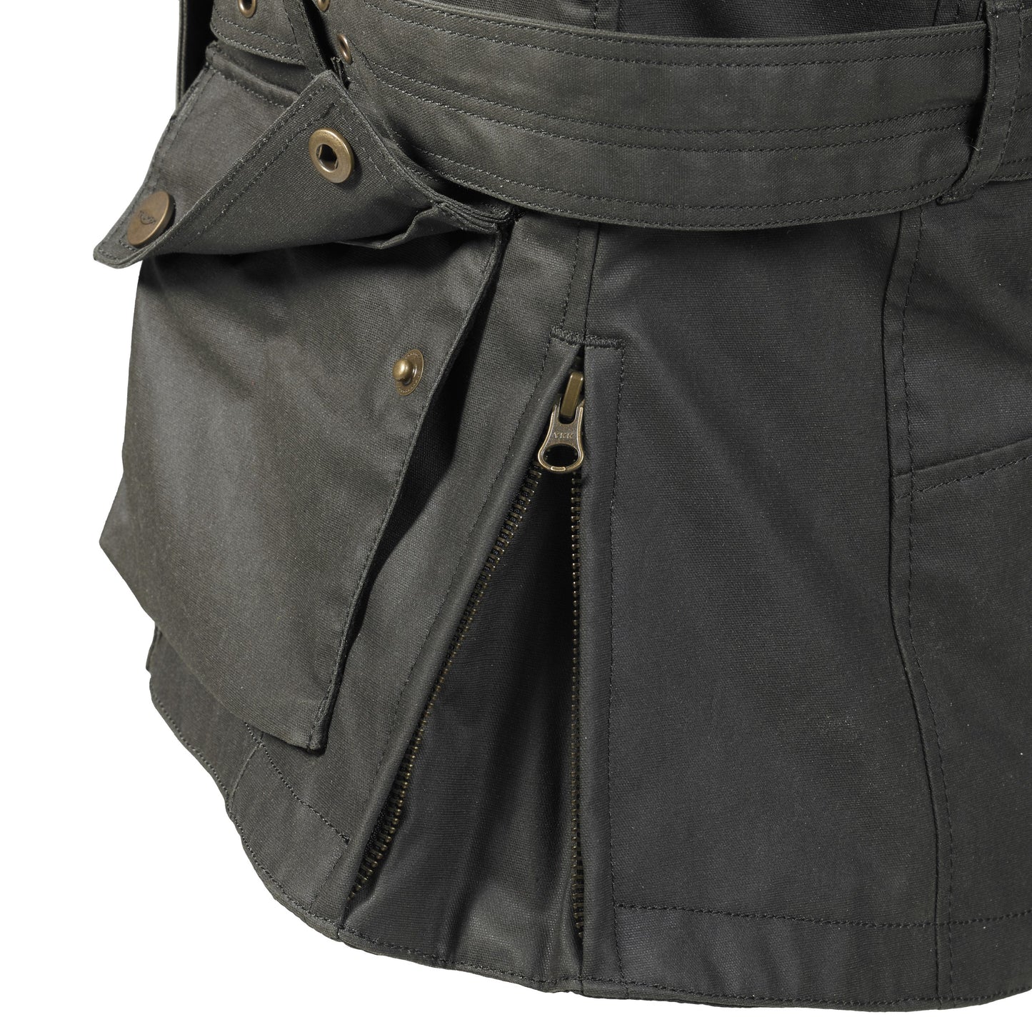 Ladies Khaki Beck Wax Textile Jacket