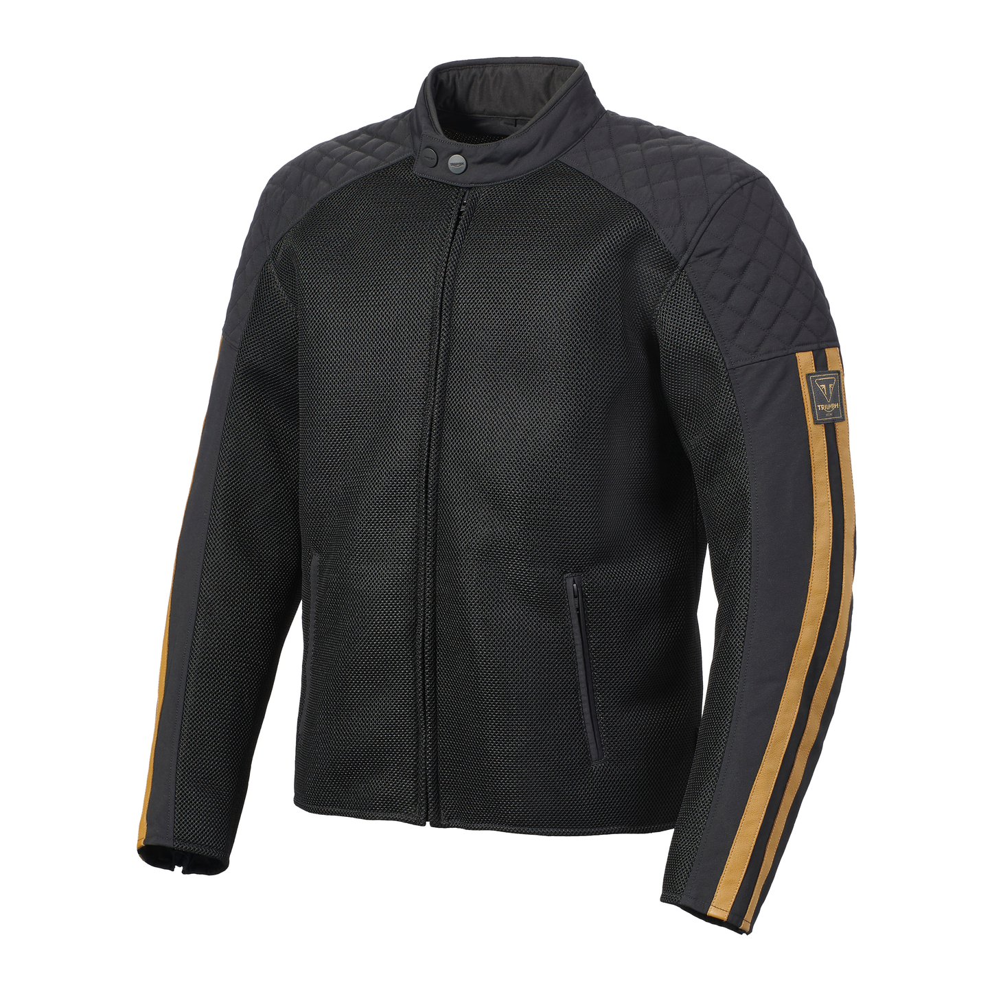 Braddan Retro Mesh Textile Black Gold Jacket
