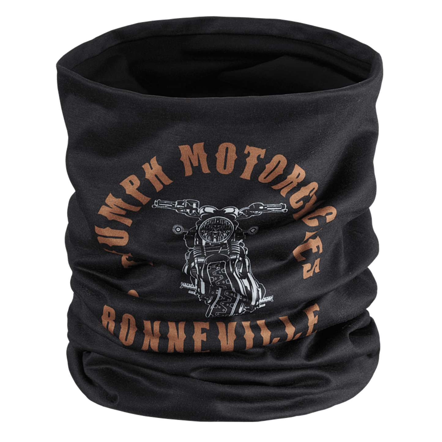 Black neck tube with 'Triumph Motorcycles Bonneville' design