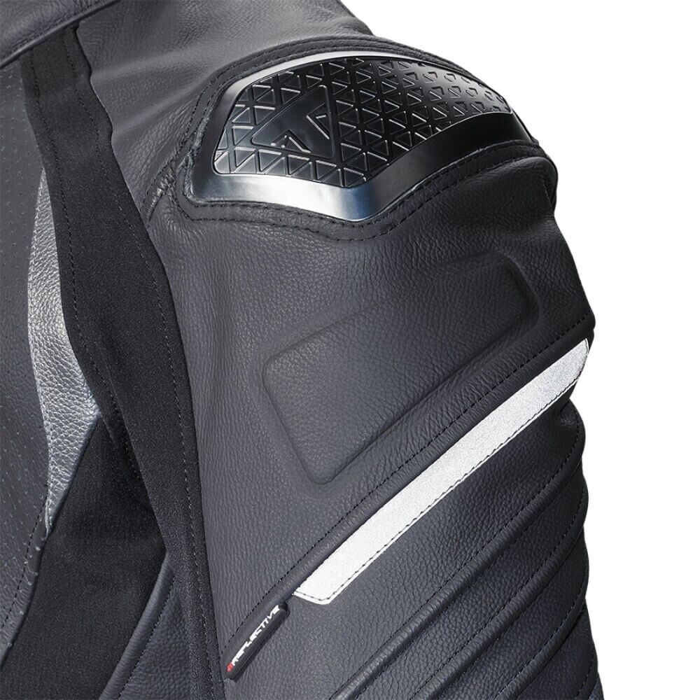 Triple Perforated Black Leather Jacket