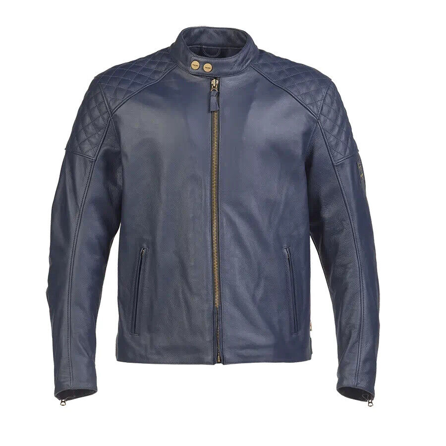 2023 Braddan Blue Leather Jacket