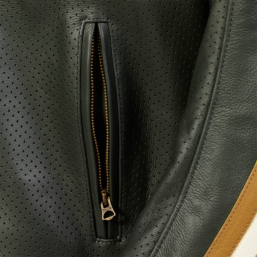 Braddan Green Air Race Leather Jacket