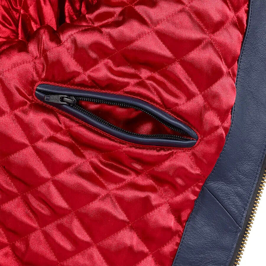 2023 Braddan Blue Leather Jacket