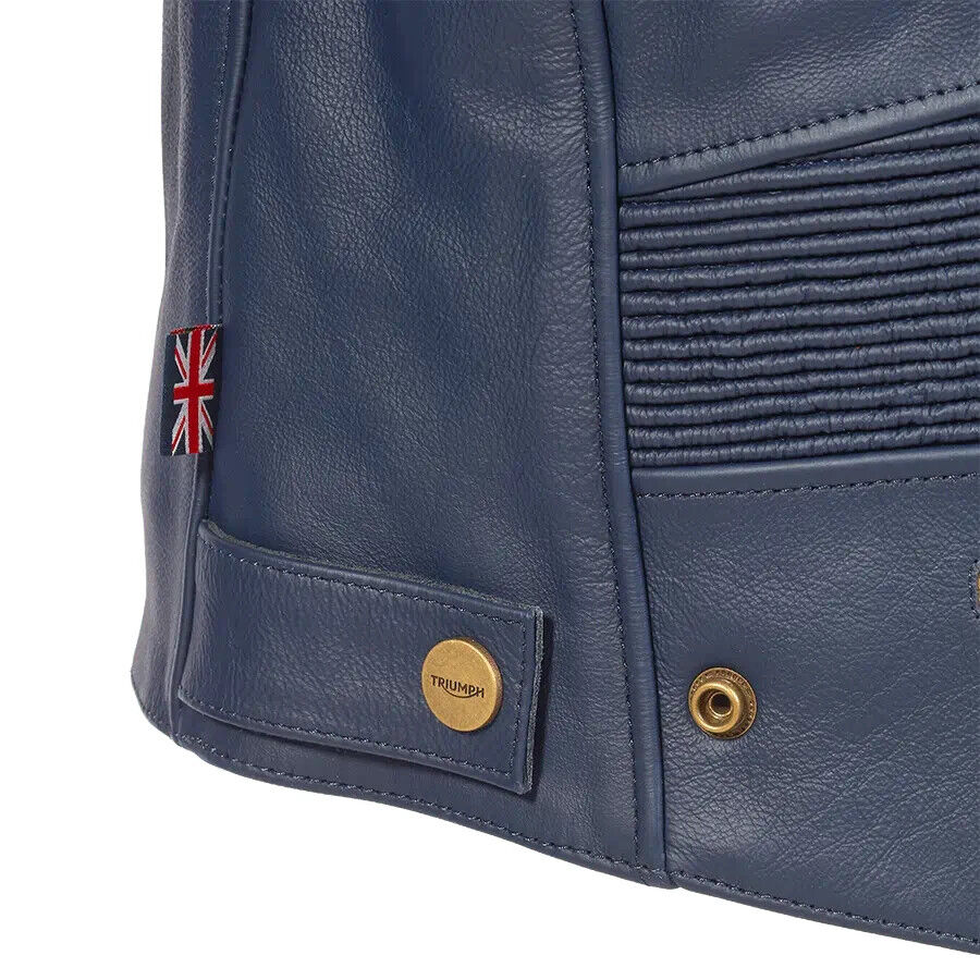 2023 Braddan Blue Leather Jacket