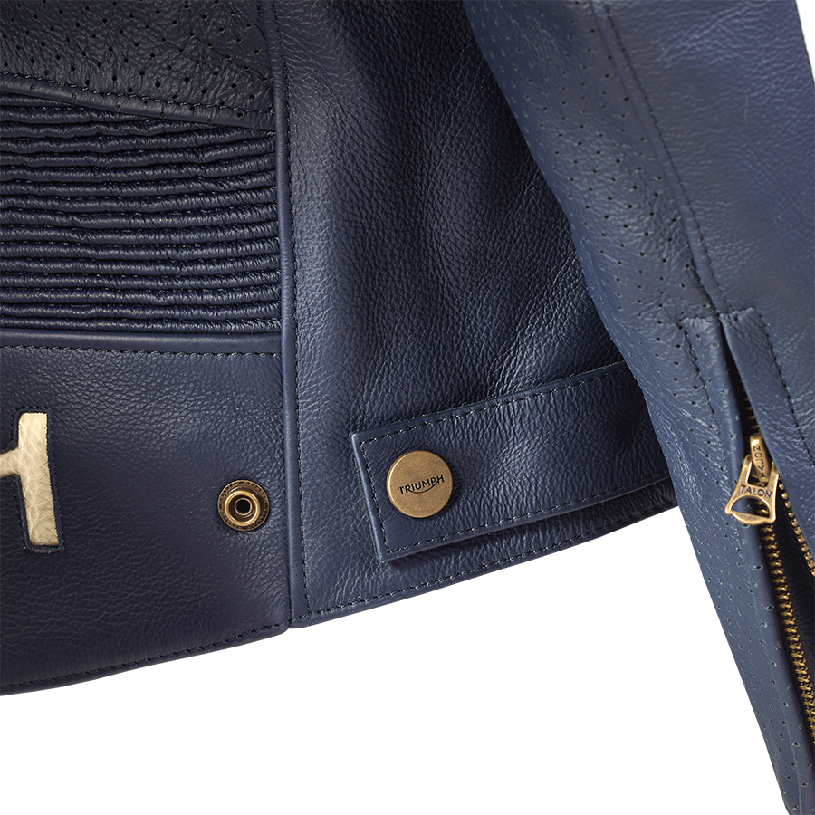 Braddan Blue Retro Air Race Leather Jacket