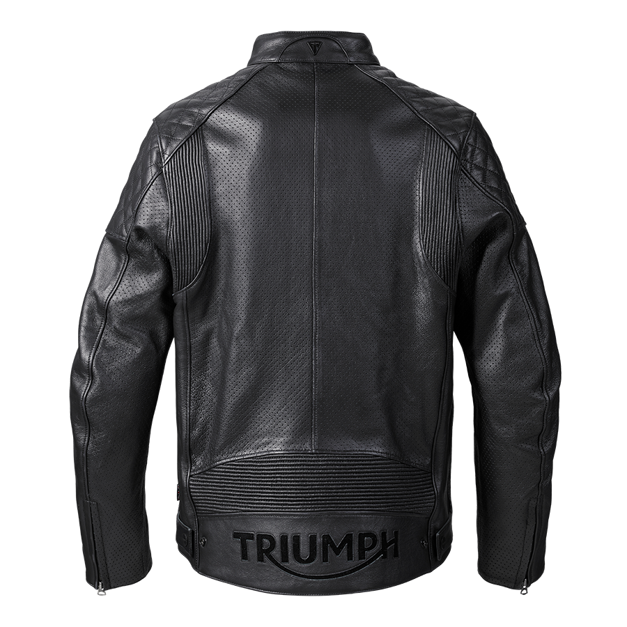 Braddan Air Perforated Black Leather Jacket
